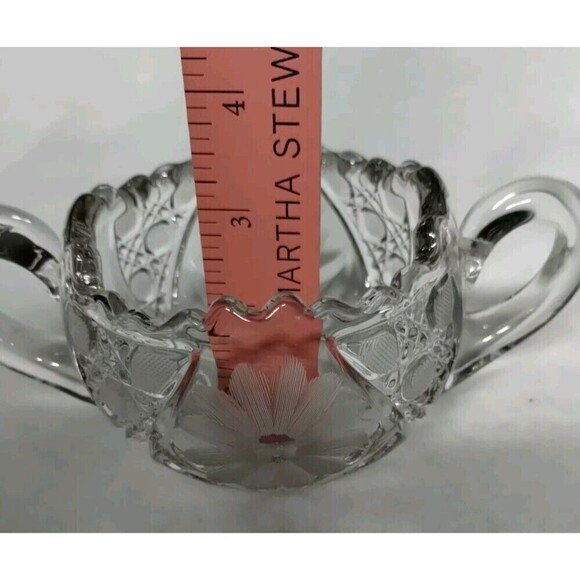Brilliant Cut Crystal Glass‎ Cream and Sugar Set - Sawtooth Rim Vintage - Picture 4 of 10
